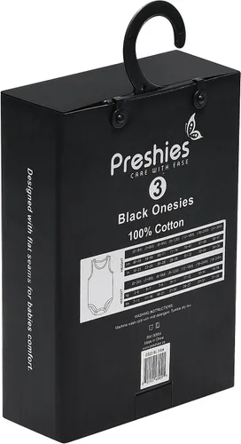 Vista 3 de Bebé 3-pack Negro Sin Mangas Onesies Body - Chaleco