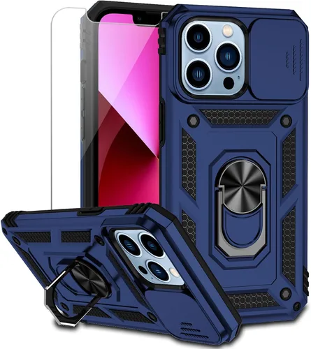 Vista 11 de Funda para iPhone 13 Pro Max con cubierta para lente de cámara, protector de pantalla HD, protección contra caídas de grado militar, soporte