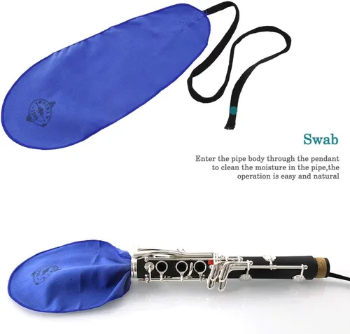 Vista 7 de Kit de limpieza de clarinete y correa para el cuello de clarinete negro