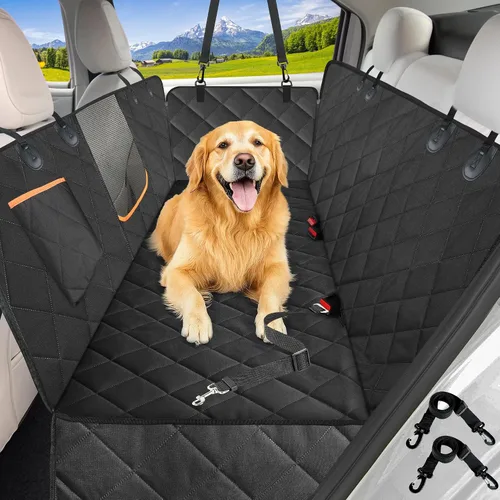 Vista 11 de Kytely Funda de asiento de coche para perro, tamaño XL, funda de asiento de perro resistente para asiento trasero, hamaca antideslizante 100%