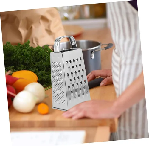 Vista 7 de Healeved Power Tools - Rallador profesional de caja de acero inoxidable, rallador de queso, triturador de verduras con 4 lados para queso, verduras