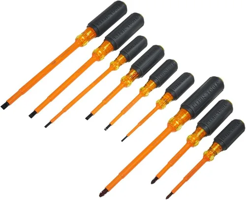 Vista 4 de Klein Tools 33528 Kit de destornilladores aislados con funda de transporte, 1000 V, agarre de cojín, 9 piezas