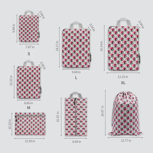 Vista 5 de Juego de 7 cubos de compresión para maletas, bolsas organizadoras de viaje para equipaje, juego de bolsas organizadoras de equipaje expandibles
