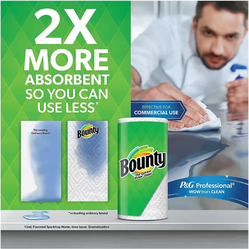 Vista 3 de Bounty 1939879 - Toallas de papel para cocina Select-A-Size, 2 capas, 110 hojas/rollo (74801/95054)