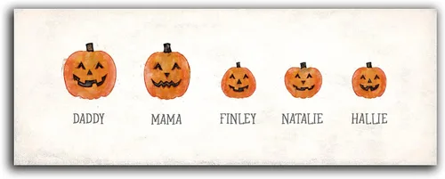 Vista 63 de Personal-Prints Familia Jack-O-Lantern – Regalo único personalizado de Halloween u otoño para Acción de Gracias o decoración y inauguración