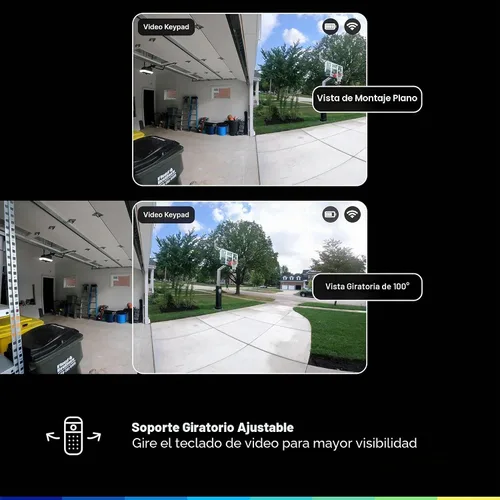 Vista 7 de myQ - Teclado inteligente de video para puerta de garaje + kit de adaptador de corriente con cable, con cámara gran angular, códigos PIN