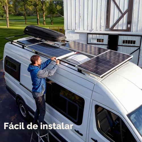 Vista 5 de JJN Paneles solares de 100 W, panel solar monocristalino de 10BB de 12 V 100 W, cargador de alimentación de módulo fotovoltaico de alta eficiencia