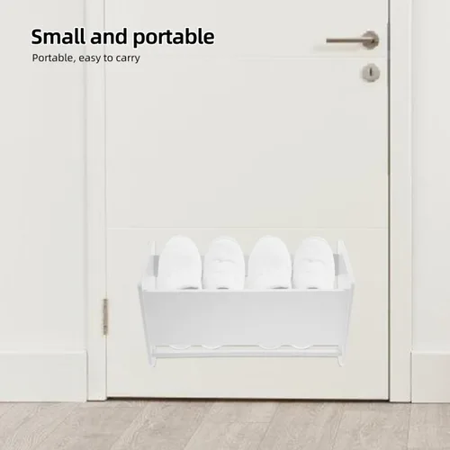 Vista 6 de DOITOOL Zapatero ultrafino montado en la pared de 15.74 x 10.23 x 4.72 pulgadas, organizador de almacenamiento sin perforaciones para puerta
