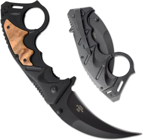 Vista 7 de Cuchillo de bolsillo Snake Eye Tactical para uso diario, estilo de apertura asistida, plegable EDC (Negro)