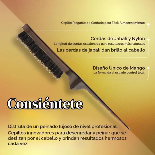 Vista 2 de Olivia Garden Style-Up - Cepillo para el cabello, diseño plegable con cola para un corte preciso