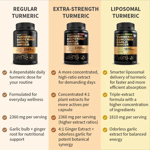Vista 5 de Cúrcuma liposomal, suplementos de curcumina de alta absorción, mezcla sin OMG para comodidad digestiva y apoyo diario, suplemento de cúrcuma
