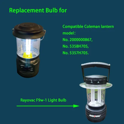 Vista 3 de Bombilla fluorescente con base 2G7 de 9 vatios, repuesto para Satco S8365, 6416, bombilla Coleman, Kandolite 96500, Rayovac F9w-1, CF9DS/E/841, base
