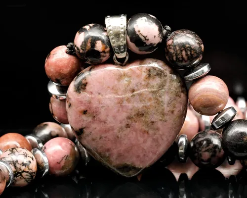 Vista 88 de Colgante de corazón de aventurina natural, Collar de cuentas de aventurina genuina, Collar de piedra verde, Collar de piedras preciosas, Cuentas