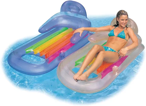 Vista 4 de Intex 58802EP - Balsa inflable King Kool para piscina, color azul o gris, paquete de 2