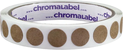 Vista 8 de ChromaLabel Etiquetas de punto Kraft de 1.50 pulgadas, 500 rollos