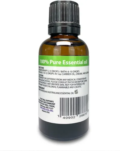 Vista 2 de Well's Oil Aceite esencial de árbol de té 1 onza líquida Aceite de hoja 100% Melaleuca Alternifolia Aroma fresco para aromaterapia