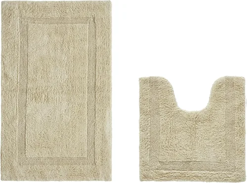 Vista 16 de Better Trends Alfombra de Inodoro en Forma de U Cubierta de Asiento de Inodoro de Lujo 100% Algodón Absorbente de Agua, Cubierta de Tapa Reversible