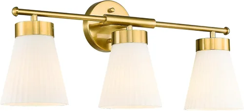 Vista 22 de HWH - Lámpara de pared para interiores, moderno aplique de pared con pantalla de vidrio a rayas blancas esmeriladas, aplique de pared individual