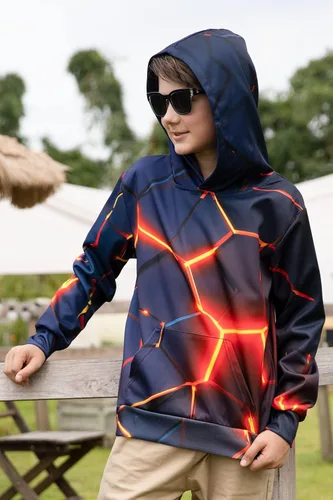 Vista 4 de Unicomidea - Sudadera con capucha y estampado 3D para niños y niñas de 6 a 16 años