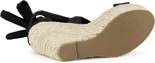 Vista 7 de Allegra K Sandalias de plataforma con cordones para mujer
