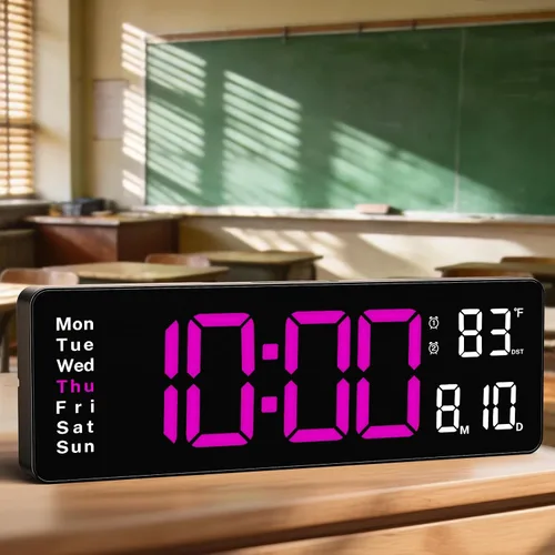 Vista 7 de Digital Clock Large Display, 13" Large Digital Wall Clock for Classroom