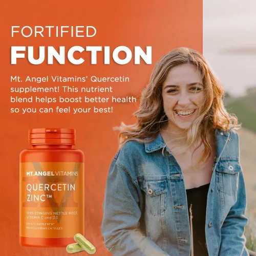 Vista 3 de Mt. Angel Vitamins - Quercetina de zinc con suplemento de bromelina - Apoyo inmunológico y salud respiratoria - Cápsulas de quercetina de 500 mg