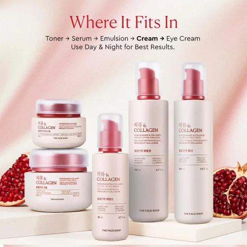 Vista 8 de The Face Shop Crema de ojos con levantamiento de volumen de granada y colágeno Crema revitalizante profunda para elasticidad, firmeza y densidad