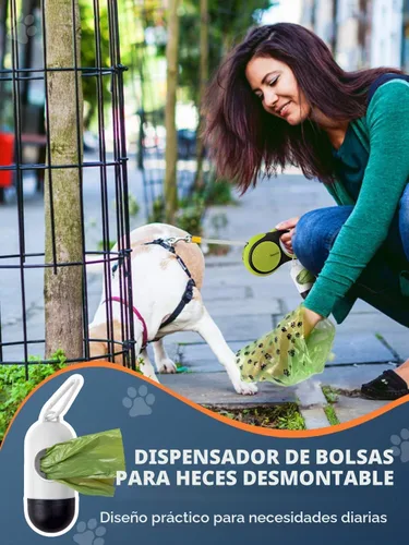 Vista 6 de Correa Retráctil para Perro con Luz LED, Douexio Mejorada Correa Retráctil 3 en 1 para Perros Pequeños y Medianos Hasta 66 lbs, 16 pies, Mango