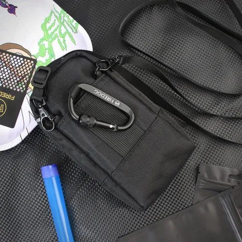 Vista 8 de FIREDOG Bolsa a prueba de olores, bolsa a prueba de olores para perro probada Mini bolsas de cruce para almacenamiento de viaje (negro)