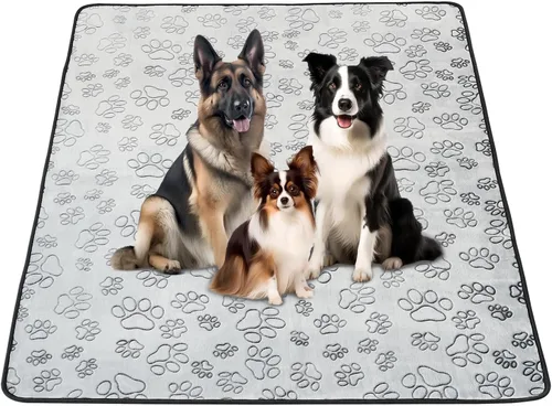 Vista 18 de Qeils Almohadillas reutilizables para cachorros, paquete de 2 almohadillas lavables para orina para perros, almohadilla antideslizante impermeable