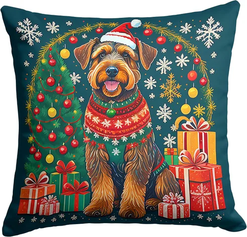 Vista 9 de Caroline's Treasures DAC1082PW1414 Affenpinscher - Almohada decorativa de tela navideña, lavable a máquina, para interiores y exteriores, para sofá