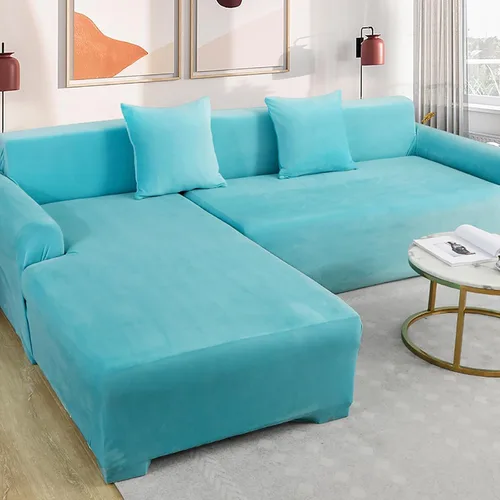 Vista 9 de Konsilsa Funda de sofá modular de terciopelo, funda elástica suave y gruesa para sofá antideslizante en forma de L, adecuada para muebles de sala