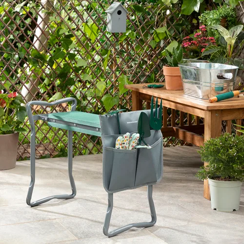 Vista 3 de Banco de Jardinería Plegable con Bolsa para Herramientas 3 en 1 Situl InnovaGoods