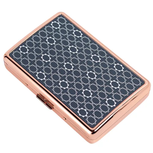 Vista 15 de Elegante, moderna y minimalista pitillera de metal - Capacidad para 10 cigarrillos de 100mm - Perfecta para mujeres - Diseño de metal ligero