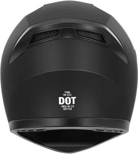 Vista 5 de YEMA Casco de moto de calle DOT de cara completa YM-832 con bufanda extraíble para el cuello para hombres y mujeres