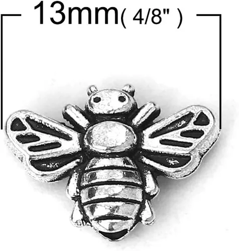 Vista 5 de JGFinds Bee Charms - Cuentas espaciadoras – Paquete de 95 unidades, agujero de 0.051 in, llavero para manualidades, dijes para frascos y adornos