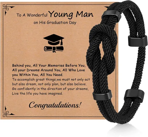 Vista 10 de TempBeau Pulsera de brújula para hombre 2025, regalos de graduación para él, universidad, secundaria, regalo de graduación para el primer día