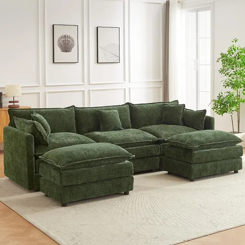 Vista 15 de Sofá modular seccional, juego de sofá en forma de L de 77 pulgadas con reposabrazos, cómodos sofás de nube de 2 plazas para sala de estar