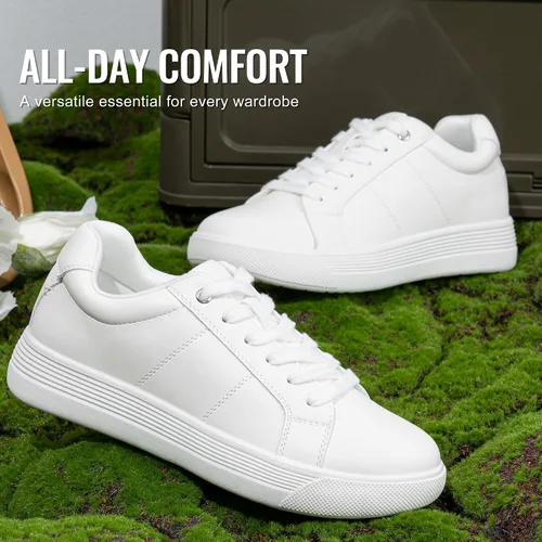 Vista 9 de Vepose Blanco Casual Zapatillas de deporte para mujer Moda Cómodo Slip On Low Top 8013 Zapatos