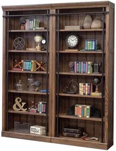 Vista 4 de Martin Furniture Avondale 2 Librería de pared, roble