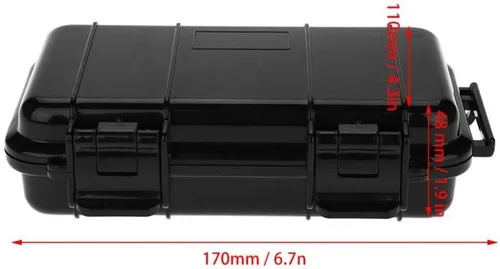 Vista 2 de Funda rígida resistente a la intemperie, a prueba de golpes, 6.693 x 4.331 x 1.890 in, al aire libre, a prueba de golpes, sellada, impermeable, caja