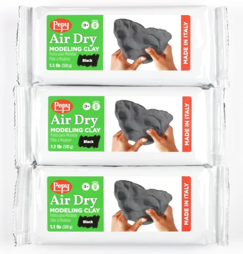 Vista 8 de Pepy Arcilla de modelado europea de alta calidad, color negro, barra de 1.1 libras, arcilla endurecedora al aire fácil de usar para proyectos