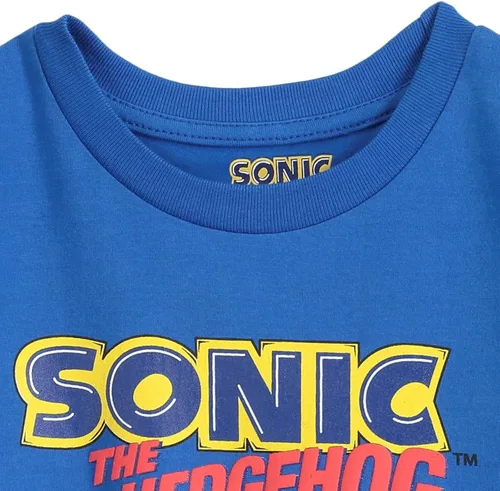 Vista 7 de SEGA Sonic the Hedgehog - Conjunto deportivo de camiseta y pantalones cortos para niños pequeños y grandes