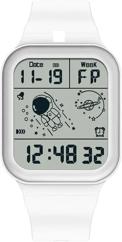 Vista 2 de Relojes electrónicos unisex para hombres y mujeres, 164.0 ft, impermeable, deportivo, digital, correa de silicona, cronógrafo, reloj rectangular