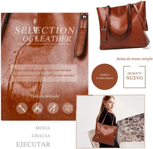 Vista 6 de ALARION Bolsos de mano con asa superior para mujer, bolso de hombro, bolso mensajero, bolso tote, cartera 1-abrown