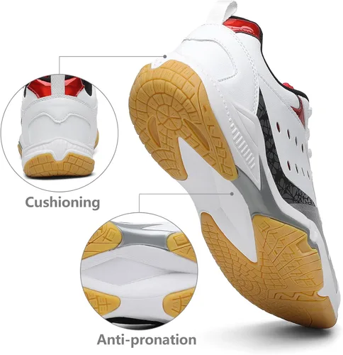 Vista 3 de Zapatos de pickleball para hombres y mujeres, zapatos de tenis ligeros para interiores y exteriores, para entrenamiento de pista, raqueta, squash
