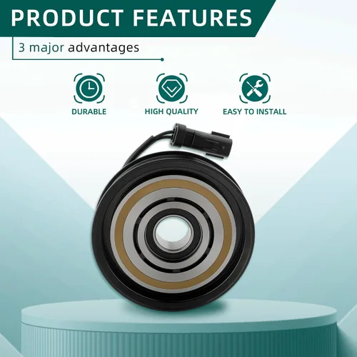 Vista 4 de AUTOKAY Kit de ensamblaje de embrague del compresor de CA compatible con Dodge Dakota 6 CYL 3.7L 8 CYL 4.7L 2004-2007 10S17C 55056435AB