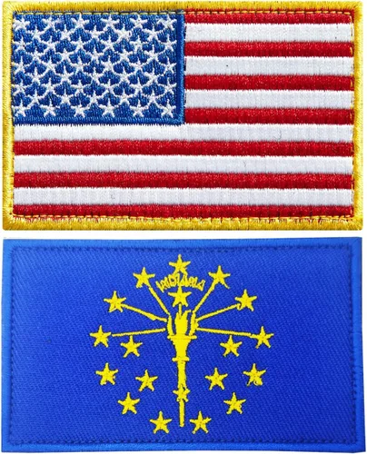 Vista 10 de stidsds Paquete de 2 parches bordados con la bandera de Estados Unidos de Alabama Alabama, bandera de Estados Unidos, bandera de Estados Unidos