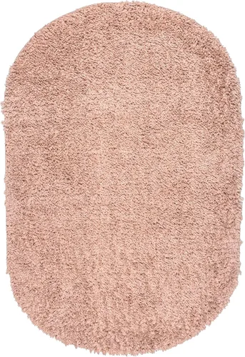 Vista 9 de nuLOOM Neva - Alfombra de área afelpada y moderna, con borlas, 4 x 6 pies, ovalada, color rosa