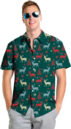 Vista 3 de Goodstoworld Camisas hawaianas con botones novedosas para hombre
